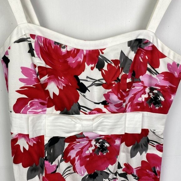 Diana Ferrari Size 10 Women's Pencil Dress White Pink Floral - Picture 2 of 8